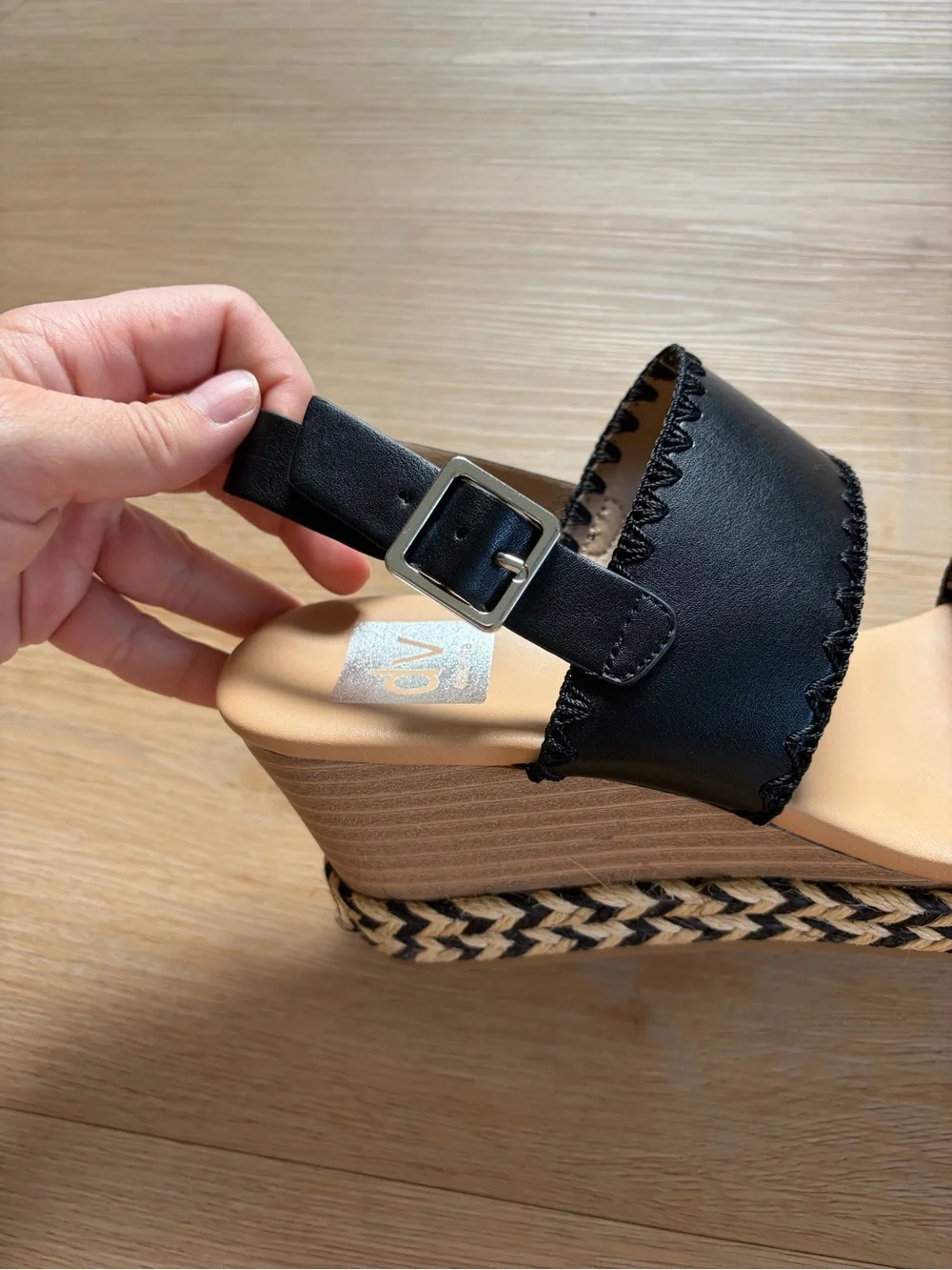 DV by Dolce Vita Black Braided Espadrille Wedge Sandals